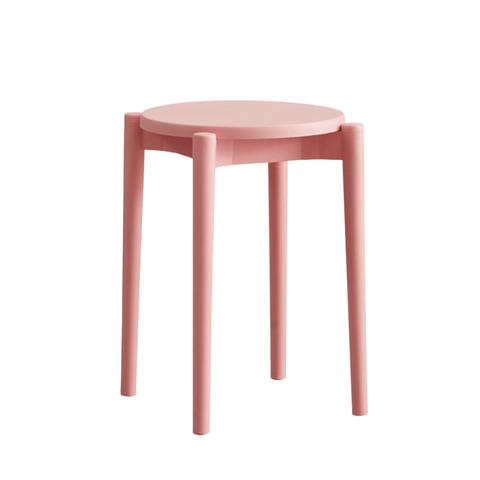 Button Stackable Plastic Round Stool