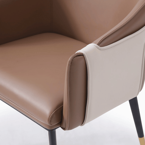 Calder Leather Solid Wood Dining Chair