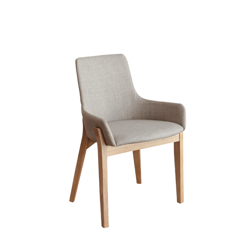 Cayden Modern Linen Solid Wood Dining Chair