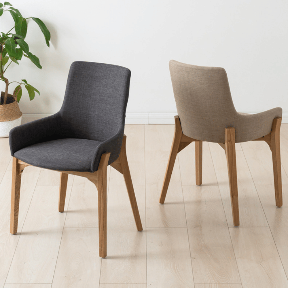 Cayden Modern Linen Solid Wood Dining Chair