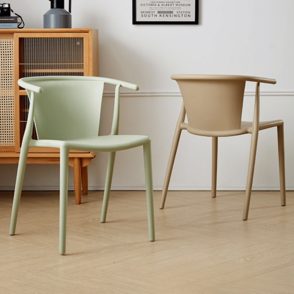 Charles Modern Stackable Plastic Dining Arm Chair