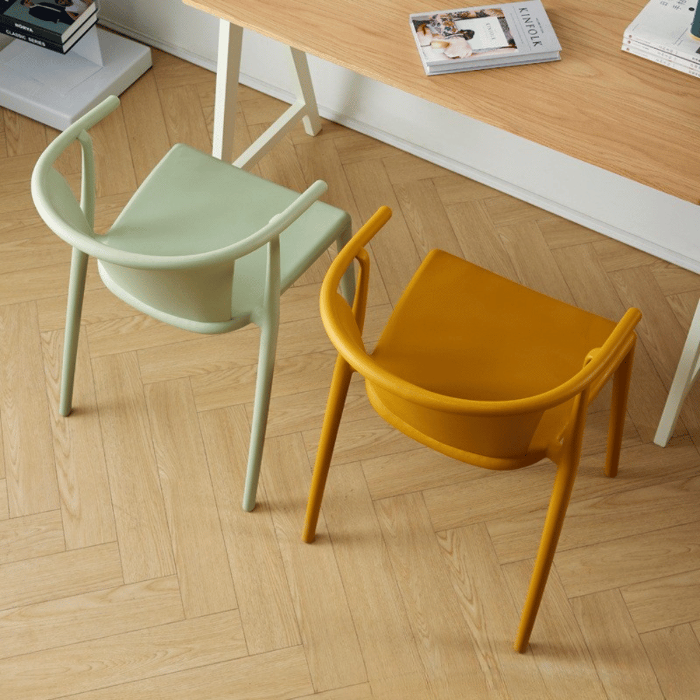 Charles Modern Stackable Plastic Dining Arm Chair