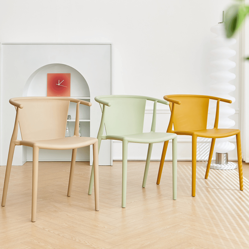 Charles Modern Stackable Plastic Dining Arm Chair