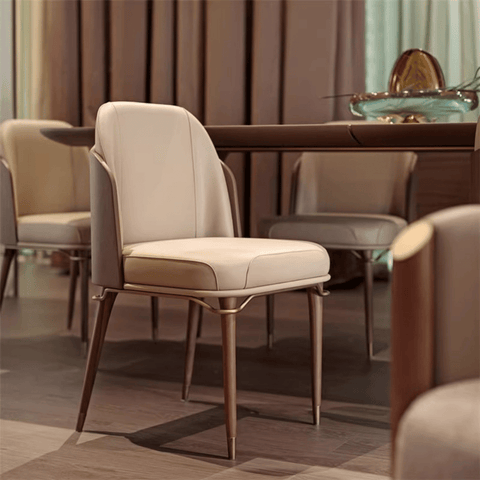 Chloe Modern Luxury Leather Dining Room Side Chair
