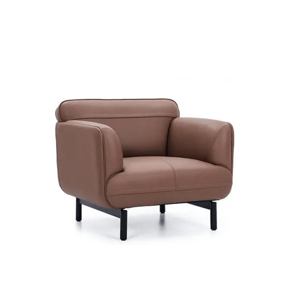 Circle Single Seater Leather Office Lounge Sofa - Gavisco Office Furniture