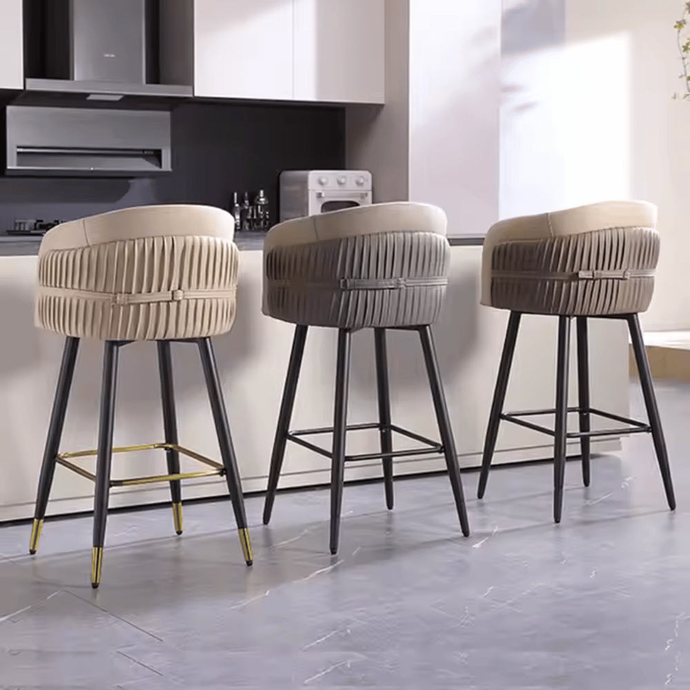 Claus Modern Leather Upholstered High Bar Stool Chair