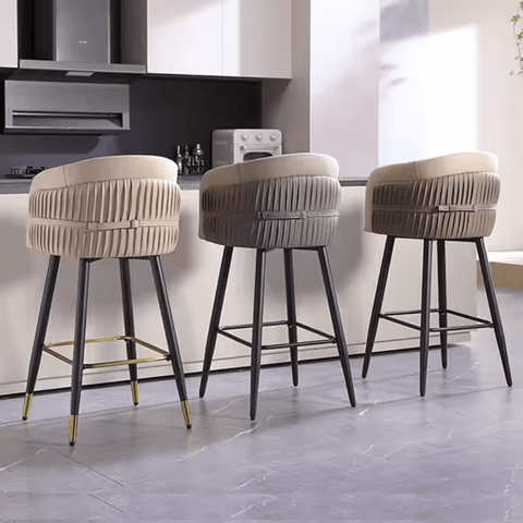 Claus Modern Leather Upholstered High Bar Stool Chair
