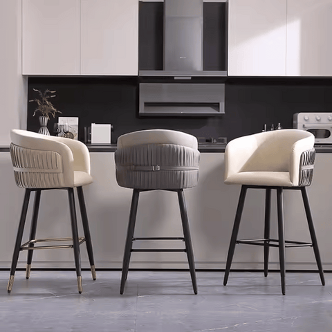 Claus Modern Leather Upholstered High Bar Stool Chair