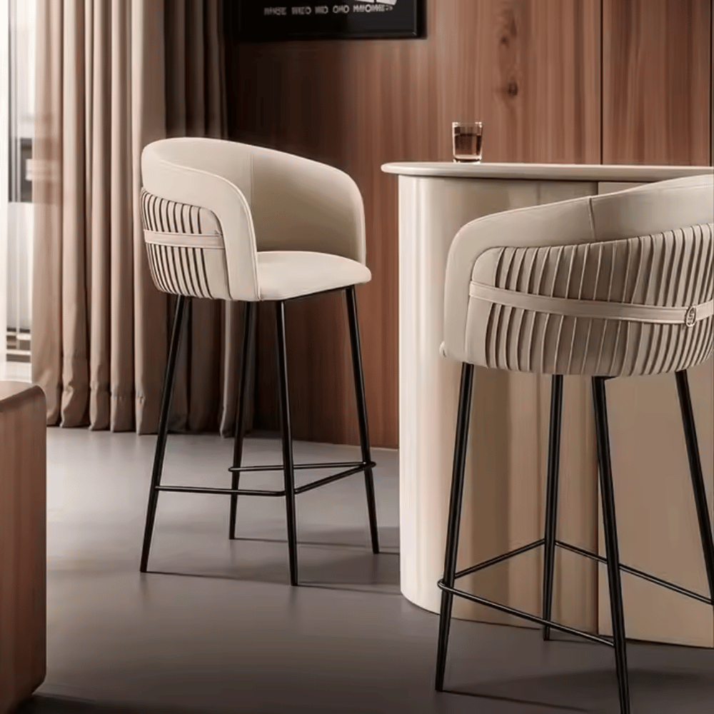 Claus Modern Leather Upholstered High Bar Stool Chair