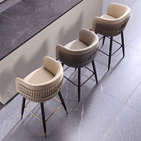 Claus Modern Leather Upholstered High Bar Stool Chair