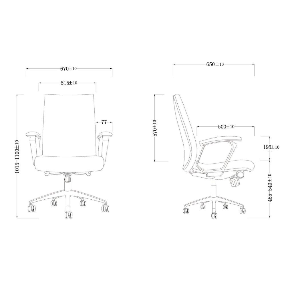Clive-M Mid Back Leather Executive Chair