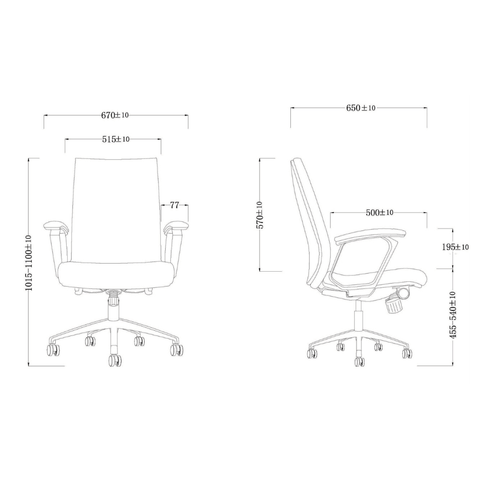 Clive-M Mid Back Leather Executive Chair