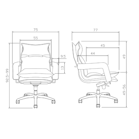 Conquest-M Mid Back Genuine Leather Office Executive Chair - Gavisco Office Furniture