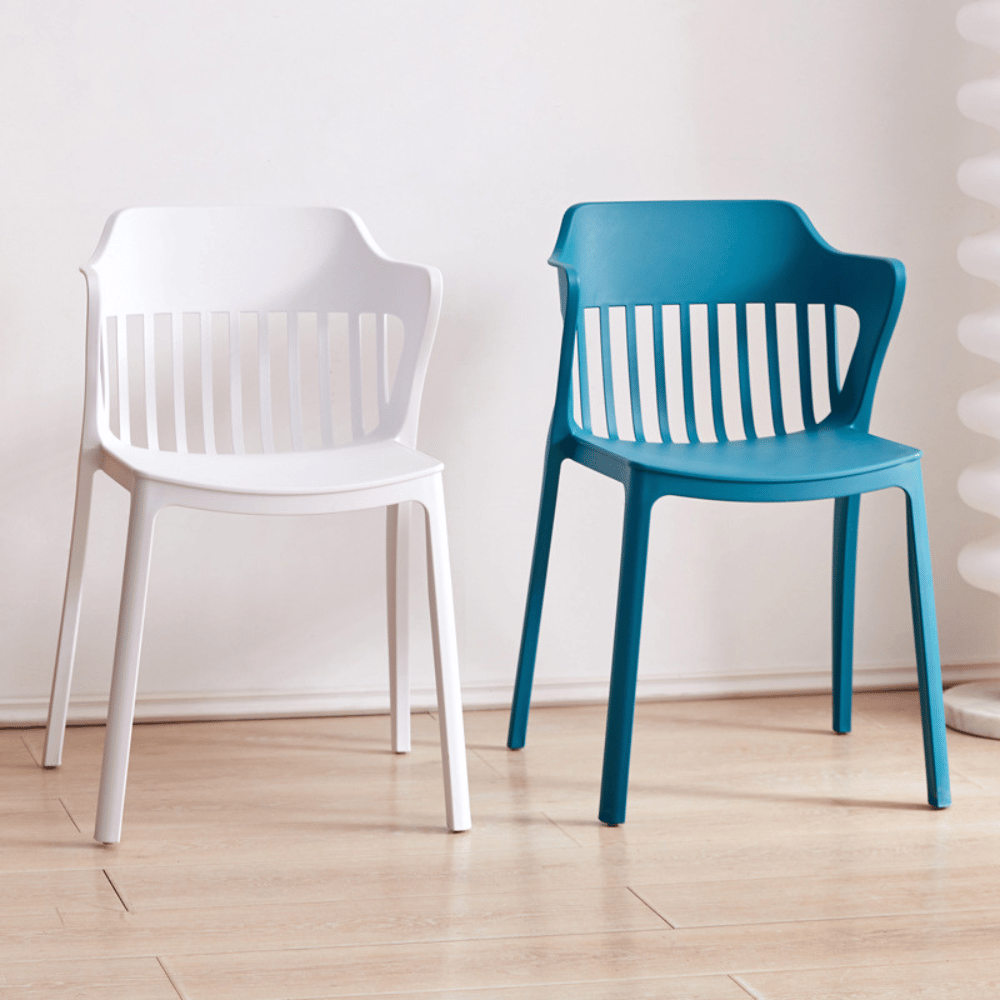 Crusade-B Modern Slat Back Stackable Dining Room Plastic Chair