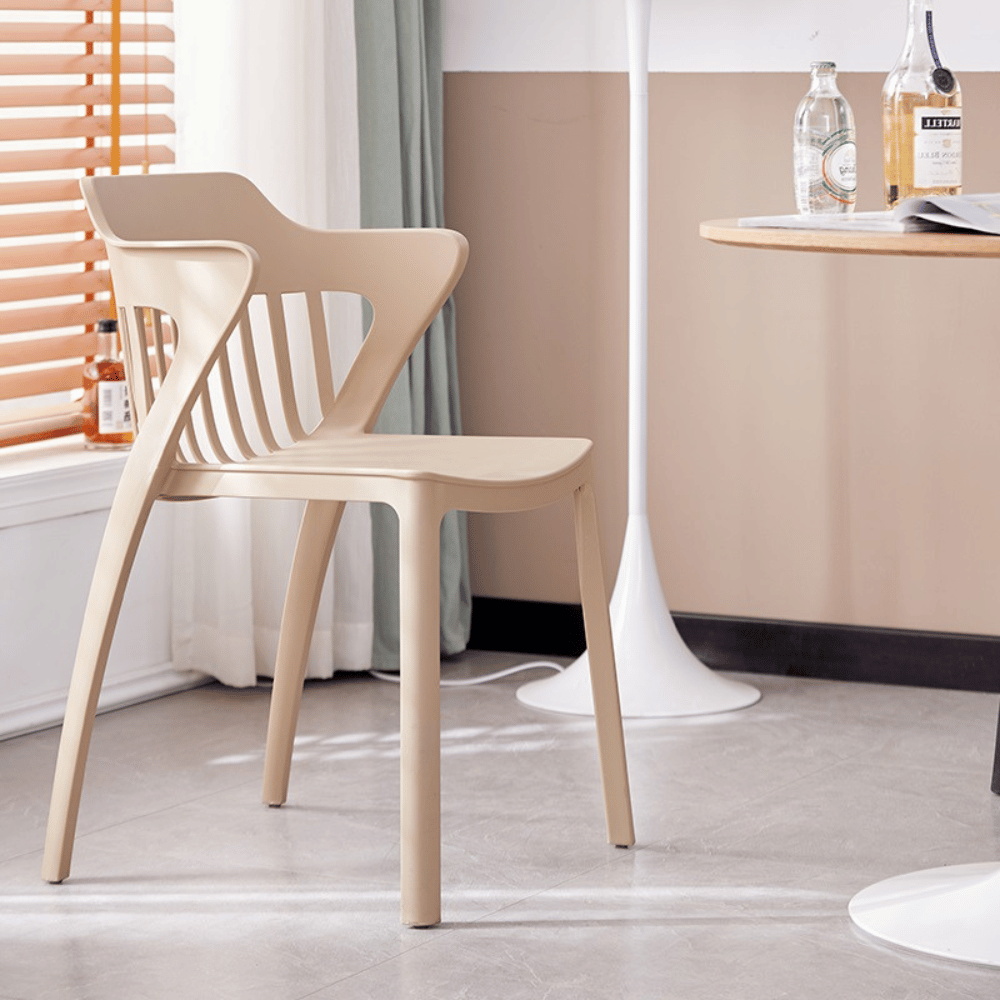 Crusade-B Modern Slat Back Stackable Dining Room Plastic Chair