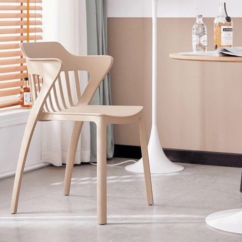 Crusade-B Modern Slat Back Stackable Dining Room Plastic Chair