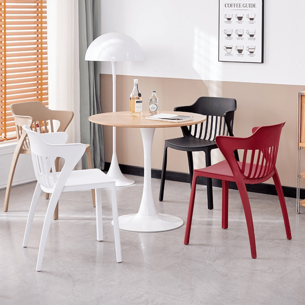 Crusade-B Modern Slat Back Stackable Dining Room Plastic Chair