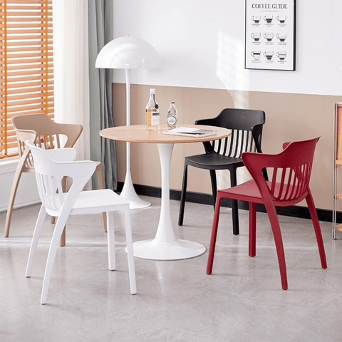 Crusade-B Modern Slat Back Stackable Dining Room Plastic Chair