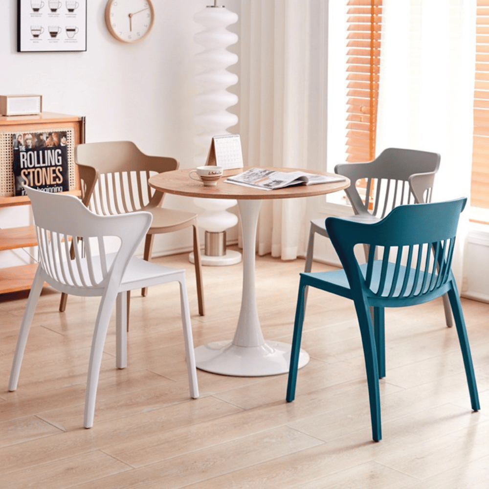 Crusade-B Modern Slat Back Stackable Dining Room Plastic Chair