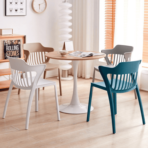 Crusade-B Modern Slat Back Stackable Dining Room Plastic Chair