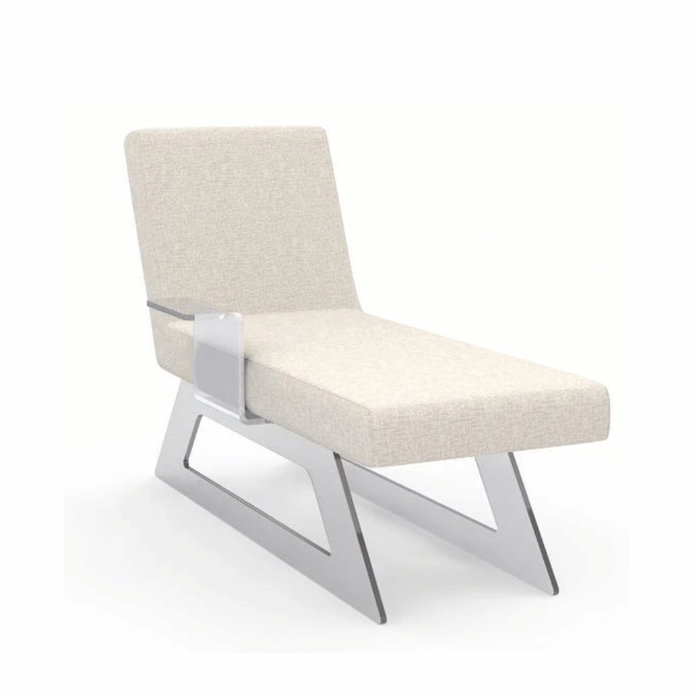 Crystal Clear Acrylic Base Lounge Chaise Chair
