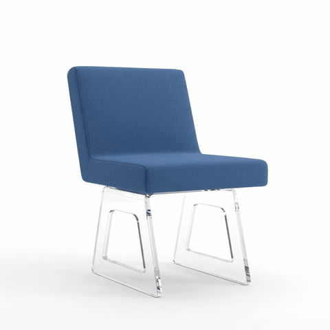 Crystal Clear Acrylic Base Lounge Chaise Chair