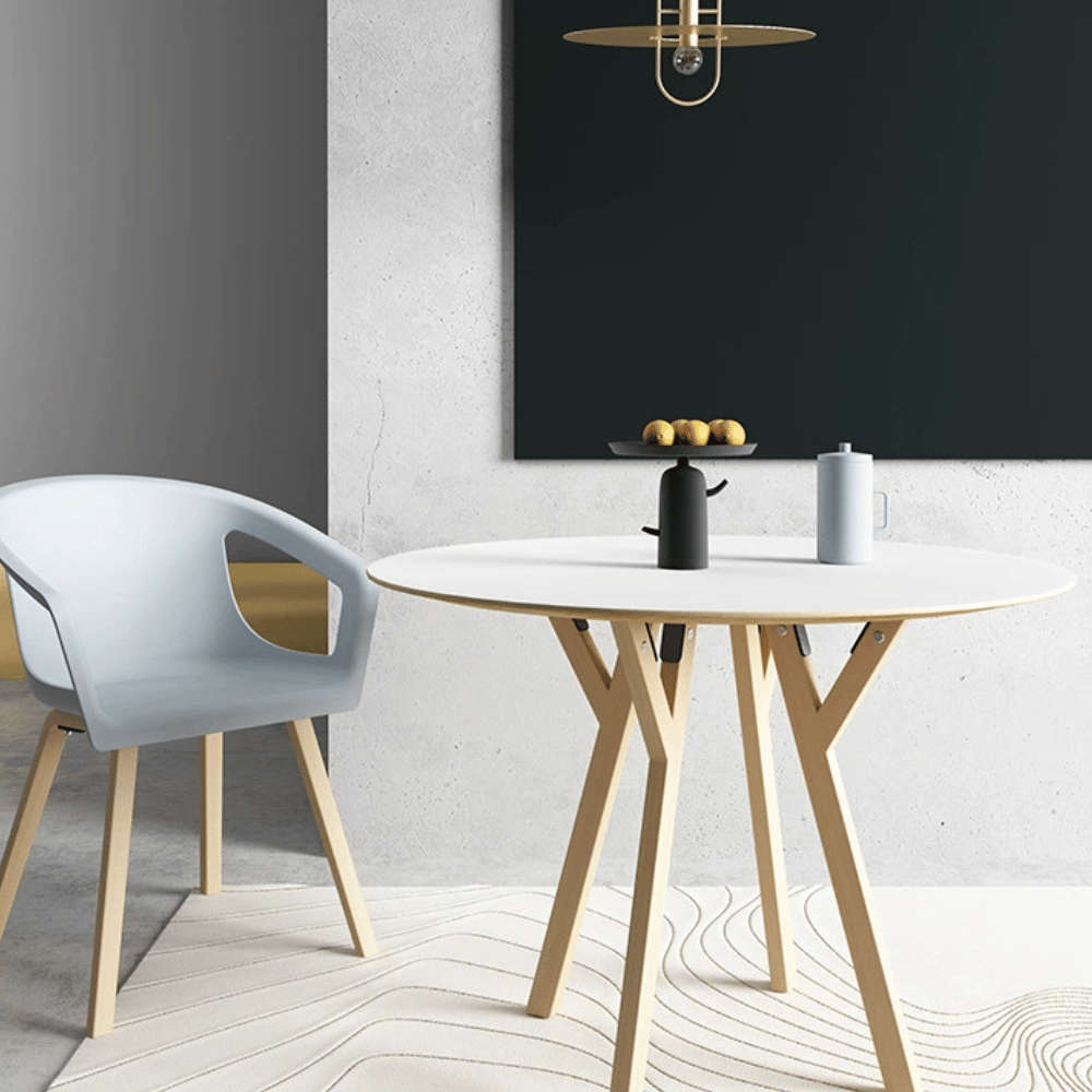 CT06 Modern Solid Beech Wooden Round Dining Table