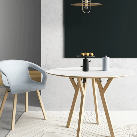 CT06 Modern Solid Beech Wooden Round Dining Table