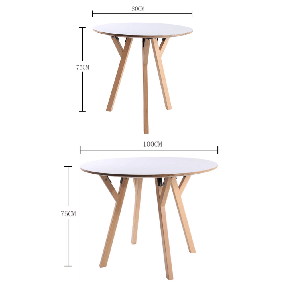 CT06 Modern Solid Beech Wooden Round Dining Table