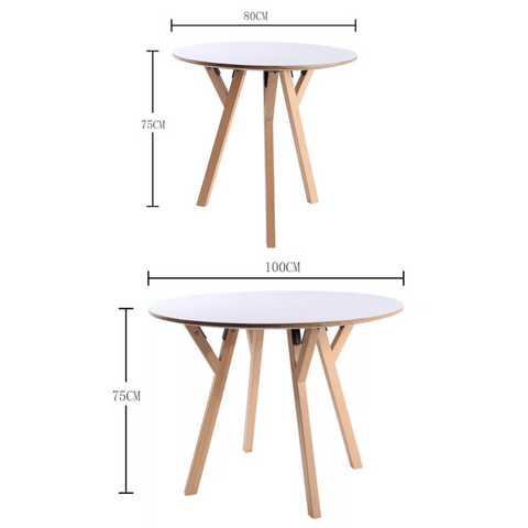 CT06 Modern Solid Beech Wooden Round Dining Table