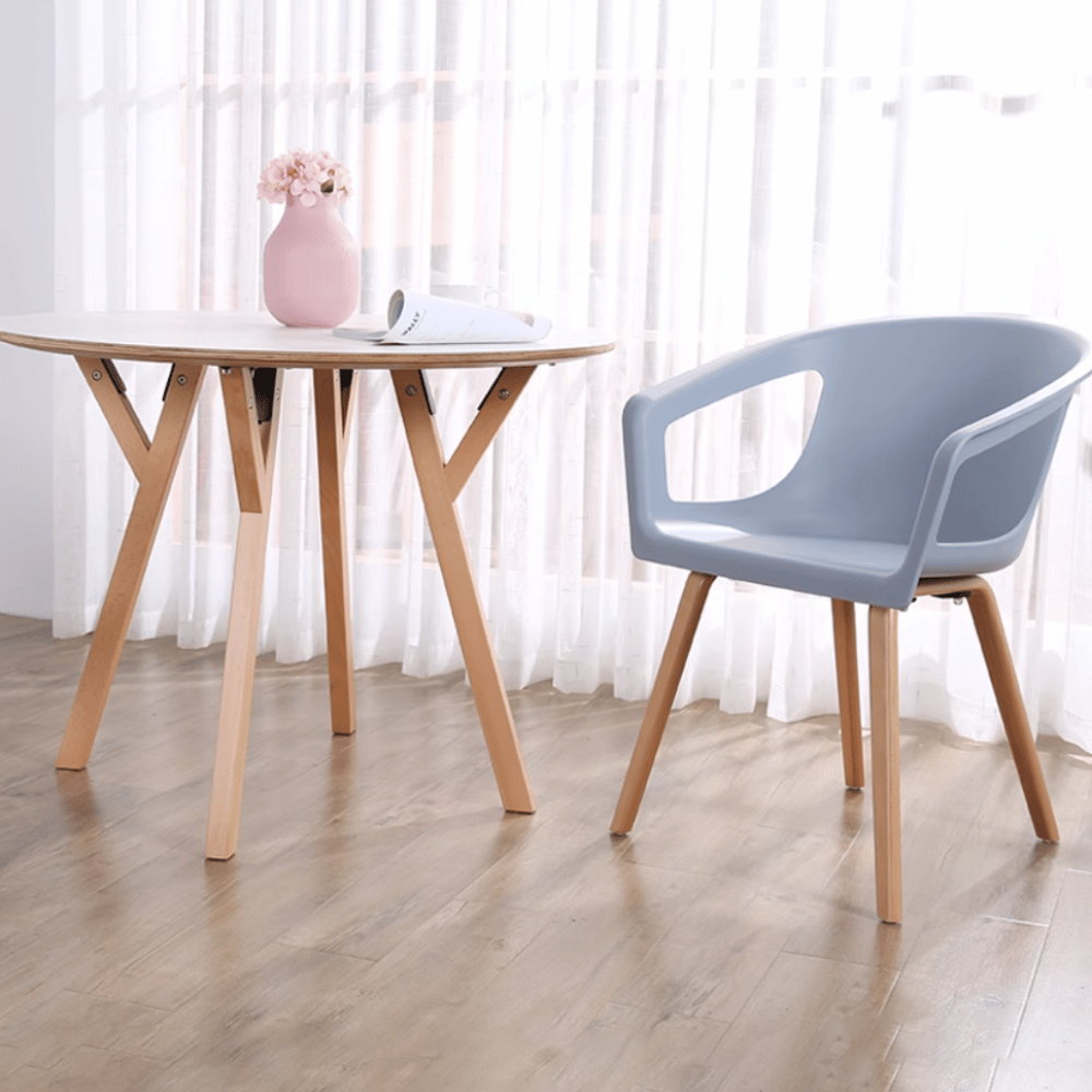 CT06 Modern Solid Beech Wooden Round Dining Table