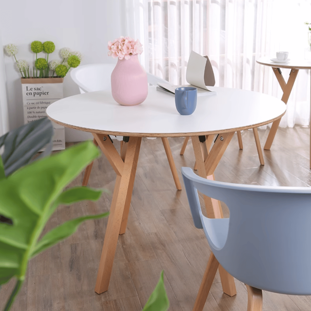 CT06 Modern Solid Beech Wooden Round Dining Table