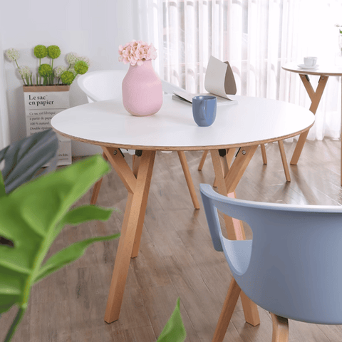 CT06 Modern Solid Beech Wooden Round Dining Table