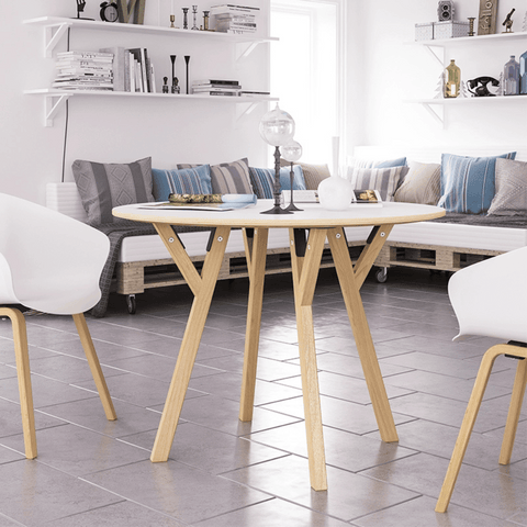 CT06 Modern Solid Beech Wooden Round Dining Table