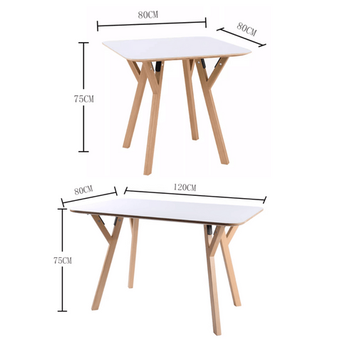 CT07 Modern Solid Beech Wooden Plywood Top Rectangle Dining Table