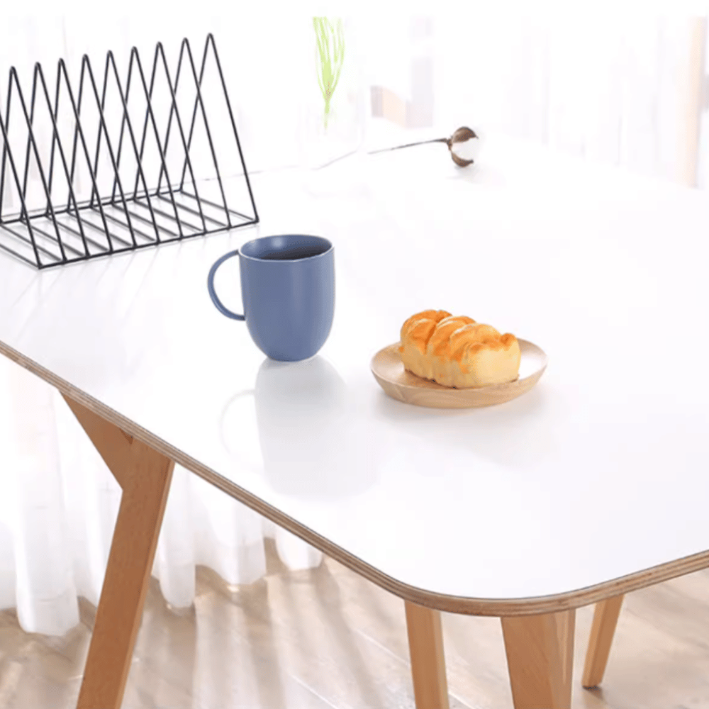CT07 Modern Solid Beech Wooden Plywood Top Rectangle Dining Table
