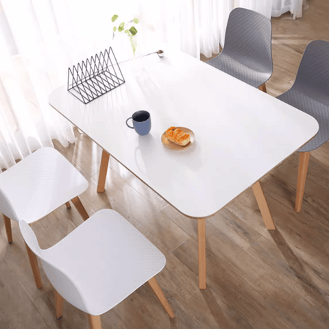 CT07 Modern Solid Beech Wooden Plywood Top Rectangle Dining Table