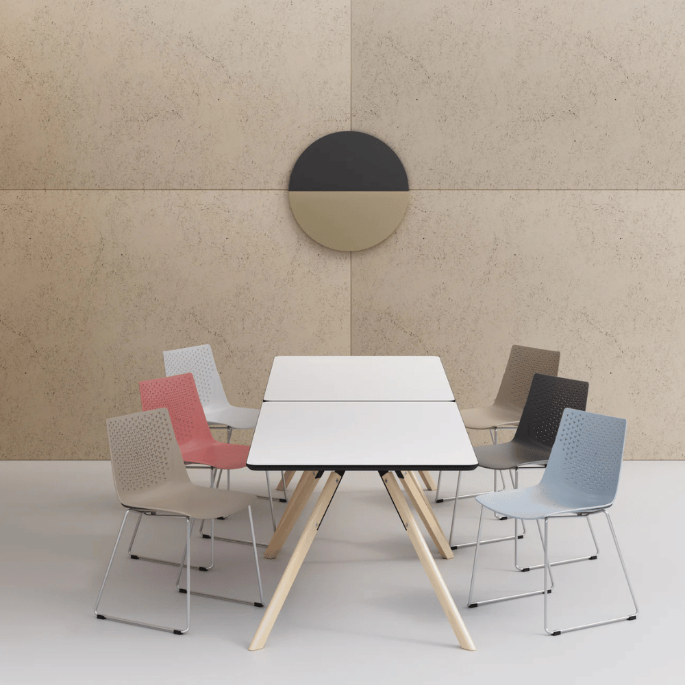 CT07 Modern Solid Beech Wooden Plywood Top Rectangle Dining Table