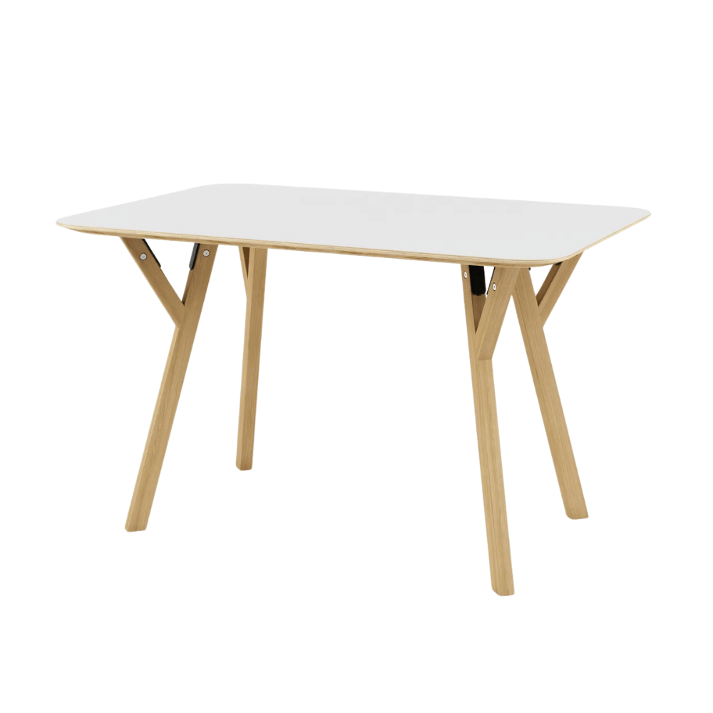 CT07 Modern Solid Beech Wooden Plywood Top Rectangle Dining Table