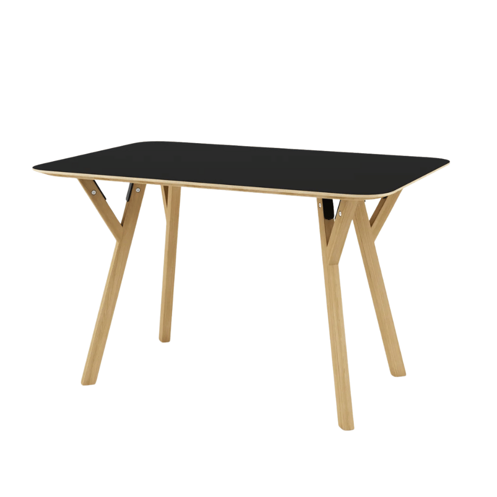 CT07 Modern Solid Beech Wooden Plywood Top Rectangle Dining Table