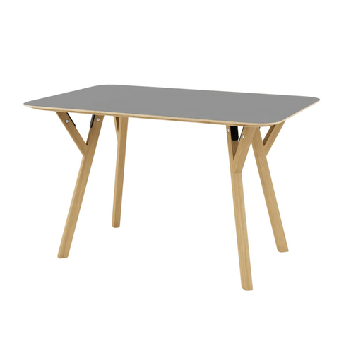 CT07 Modern Solid Beech Wooden Plywood Top Rectangle Dining Table