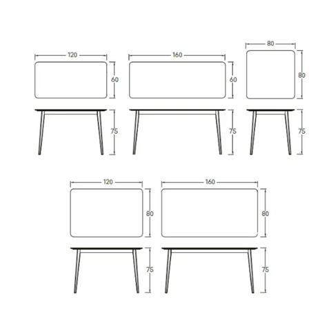 CT08 Modern Solid Beech Wooden Plywood Top Rectangle Dining Table