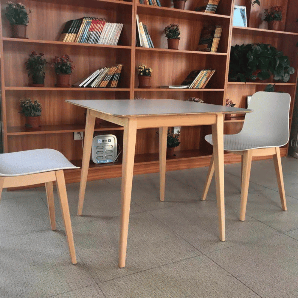 CT08 Modern Solid Beech Wooden Plywood Top Rectangle Dining Table