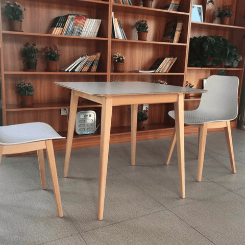 CT08 Modern Solid Beech Wooden Plywood Top Rectangle Dining Table