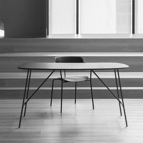 CT20 Simple Metal Frame Rectangle Wooden Table