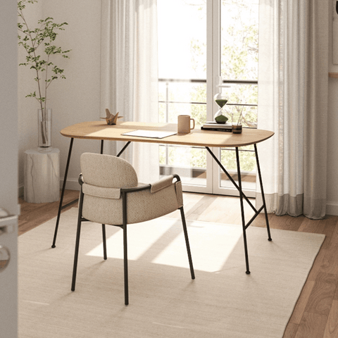 CT20 Simple Metal Frame Rectangle Wooden Table