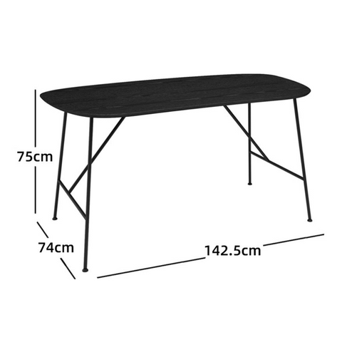 CT20 Simple Metal Frame Rectangle Wooden Table