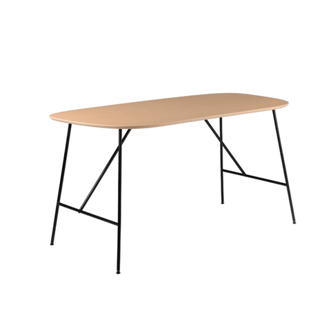 CT20 Simple Metal Frame Rectangle Wooden Table