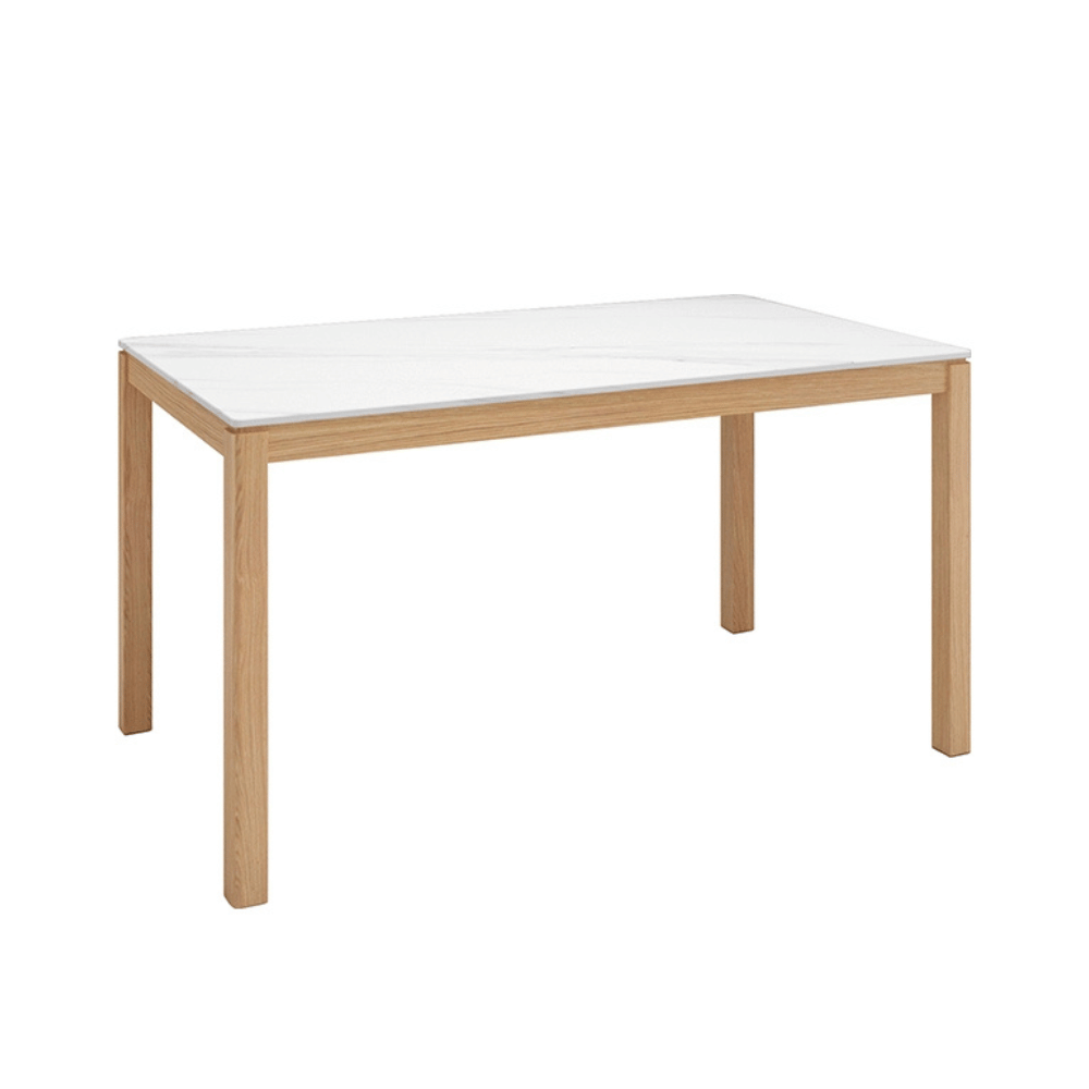 CT22 Solid Oak Wooden Sintered Stone Top Rectangle Dining Table