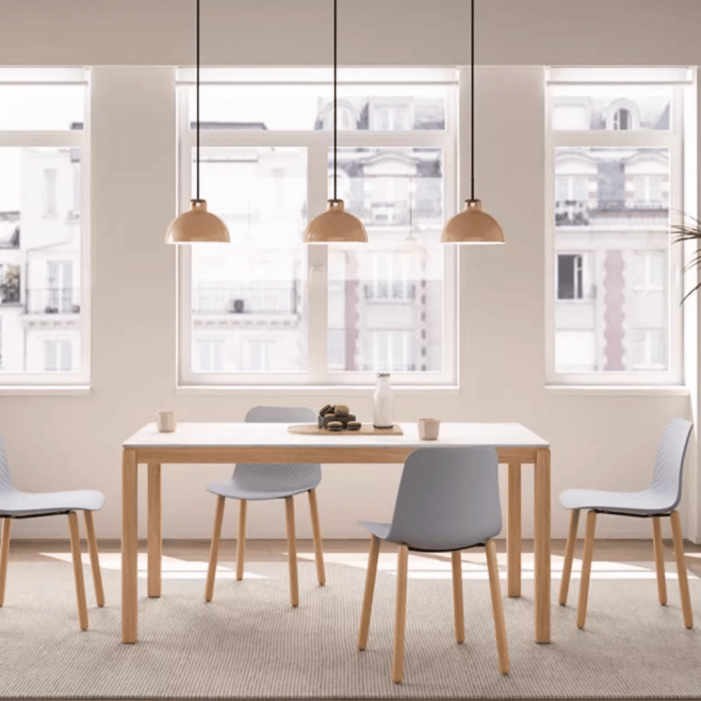 CT22 Solid Oak Wooden Sintered Stone Top Rectangle Dining Table